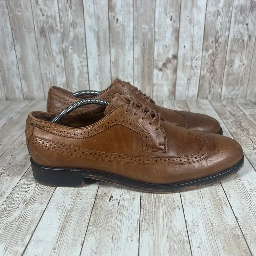 Polo Ralph Lauren long wingtip brown leather Oxford‎ Mens 11.5